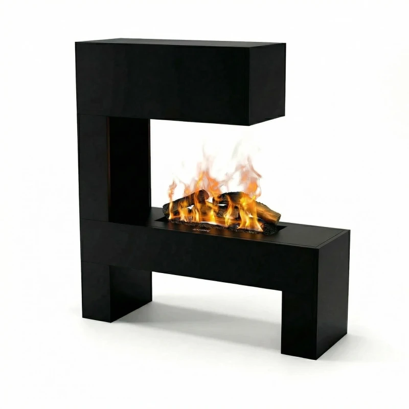 Glow Fire Mozart Sort - OMC 600 | Fritst&aring;ende Vanddamp Pejs, 120 cm x 110 cm x 35 cm