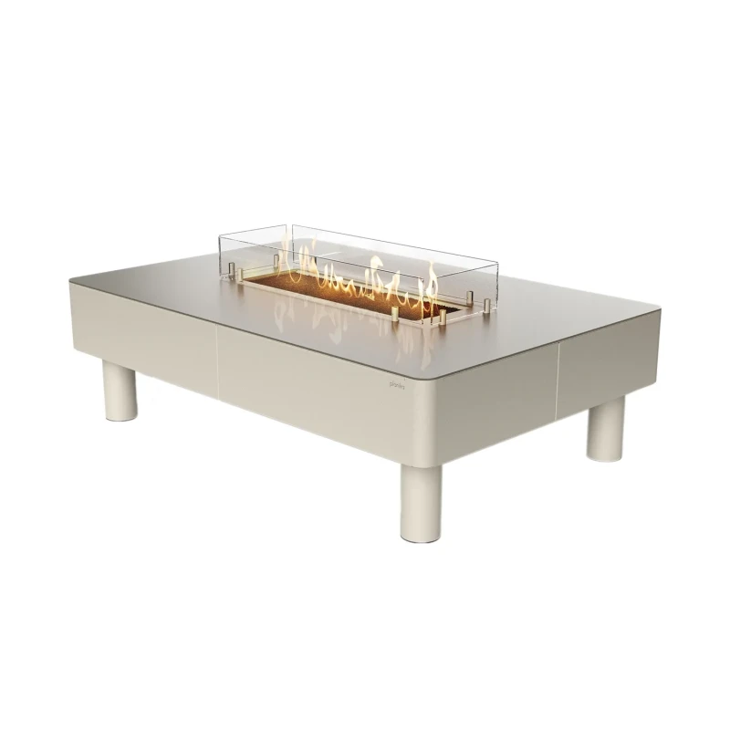 Fika Fire Coffee Table &ndash; udend&oslash;rs sofabord med indbygget gaspejs i silk grey