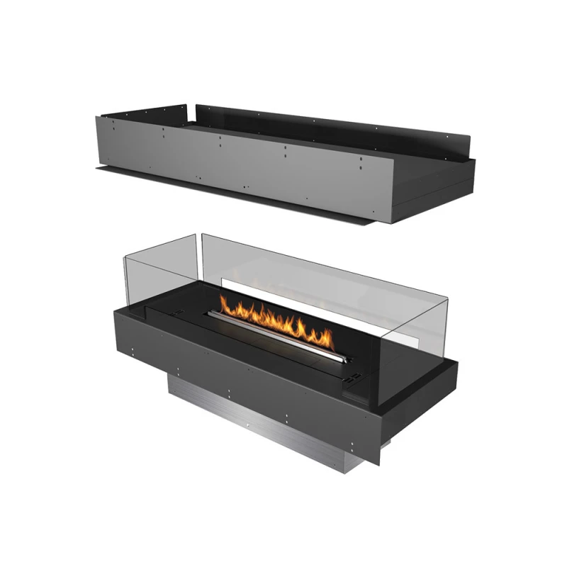 Planika Forma Island indbygningsbiopejs med Prime Fire brandkar