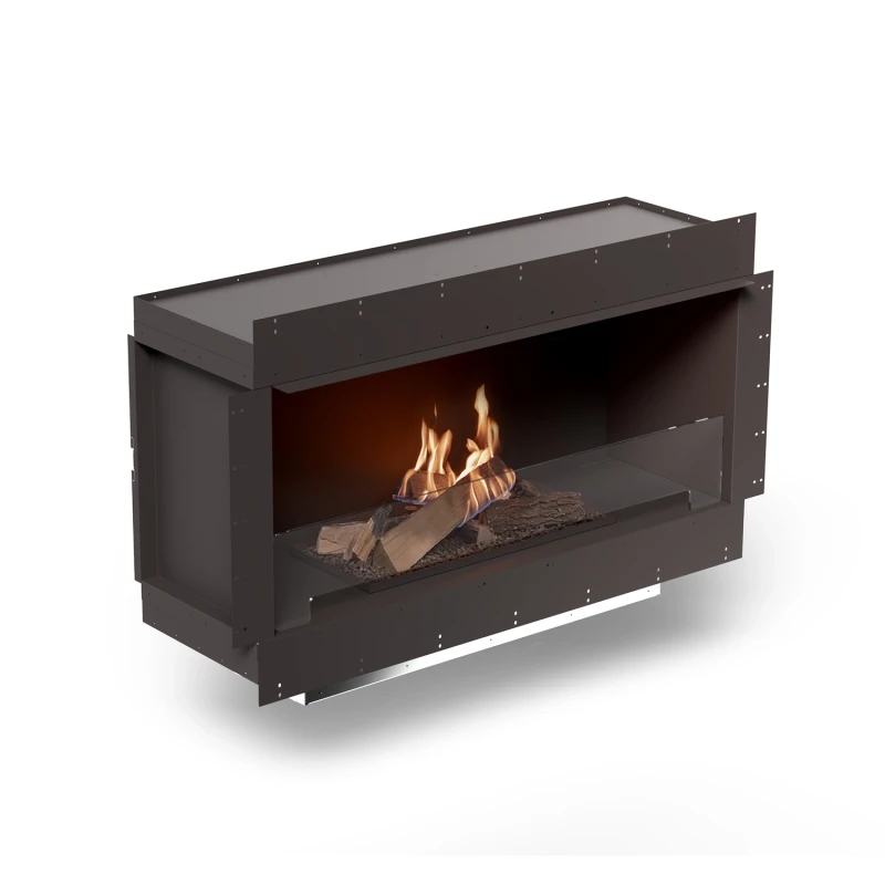 Planika Forma 1200 Single Sided Flogs Indbygningsbiopejs | Køb her Planika Forma 1200 Single Sided indbygningsbiopejs med FLA4 Logs Flogs brandkar