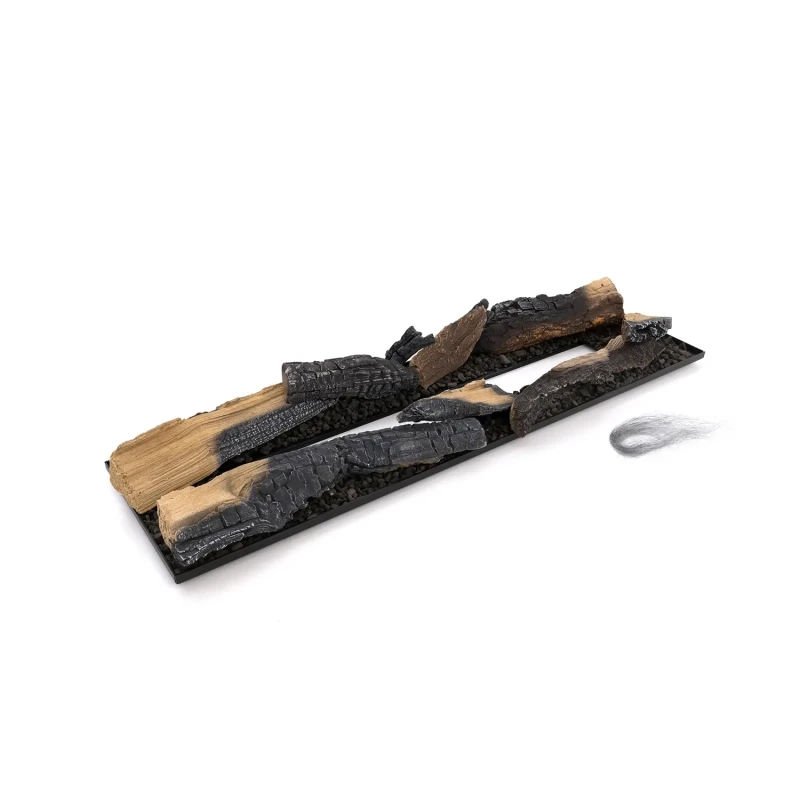 Dekorationss&aelig;t best&aring;ende af pejsegitter og dekorationstr&aelig; til Planika Neo Brandkar