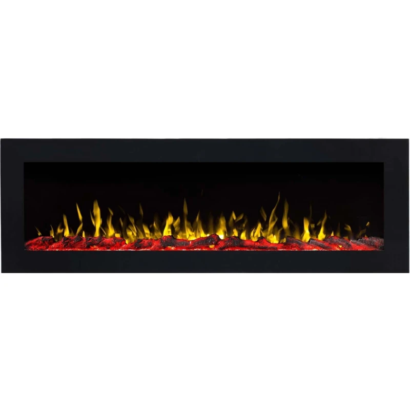 Aflamo Pride 166 cm v&aelig;gmonteret elektrisk pejs med LED-flammer