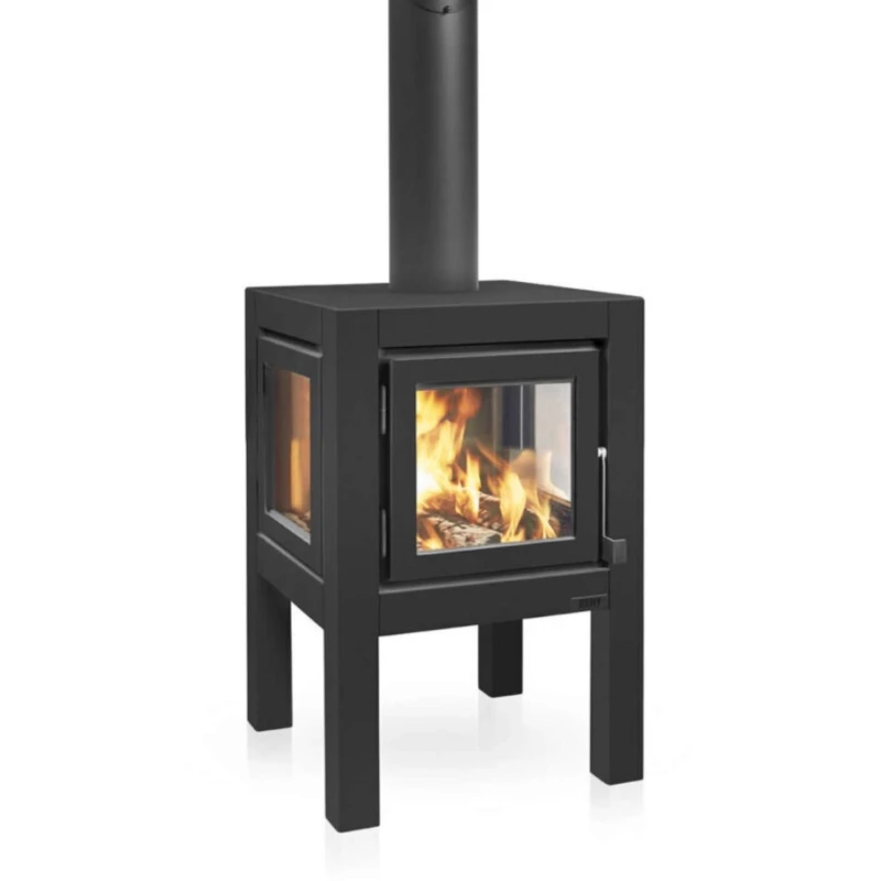 Quaruba L Sort rustet st&aring;l havepejs