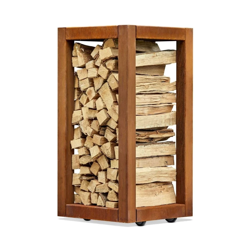 RB73 Quarubox br&aelig;ndeopbevaring i cortenst&aring;l med rust-look til haven