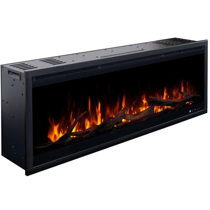 Aflamo Royal 3D 140 cm indbygget elektrisk pejs med 3D flamme og gl&oslash;dende gl&oslash;der