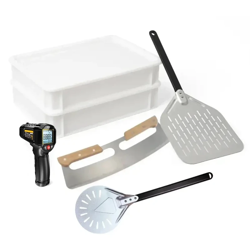 ScandiCrust Pizza Pizzaiolo - Entusiast | Køb dit pizza udstyr her ScandiCrust pizza bagnings startsæt med pizzaspade, pizzarocker, infrarødt termometer og hævekasser