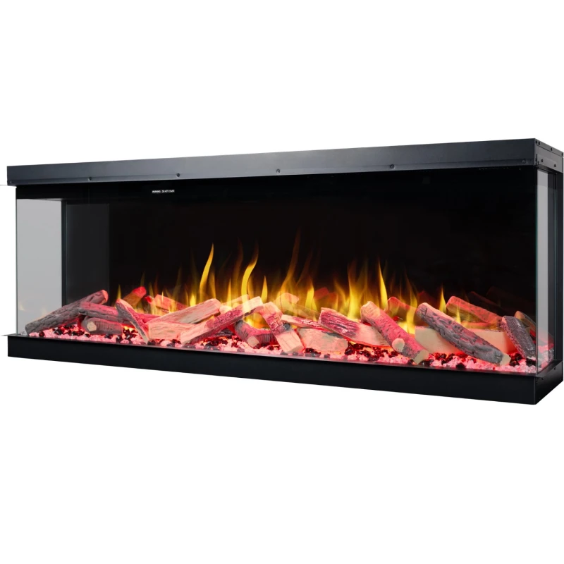 Superb 60  - 152 cm Elektrisk Pejs til indbygning &ndash; V&aelig;gmonteret med 5 Justerbare LED Flammer i Farver