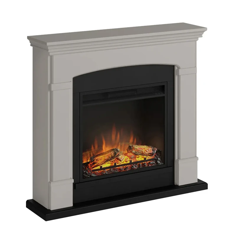 TAGU Helmi fritst&aring;ende elpejs &ndash; Beige klassisk pejseramme med mulighed for PowerFlame 1 eller 2 elpejs indsats