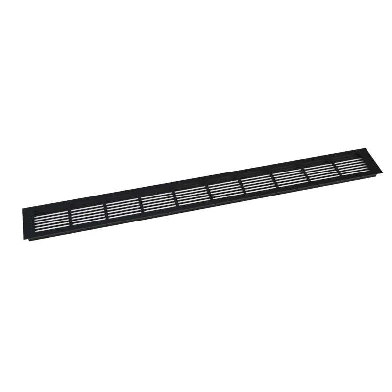 Ventilationsrist Sort - 100x11 cm med et ventilationsareal 420 cm&sup2; 