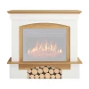 Marco de chimenea Woodley de ArtiFlame en blanco y roble natural, ideal para interiores modernos y cl&aacute;sicos.