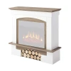 Chimenea Woodley de ArtiFlame en blanco y roble gris, solo marco decorativo