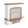 Chimenea Woodley de ArtiFlame en blanco y roble gris, solo marco decorativo