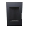 Black wall-mounted bioethanol stove fireplace with three-sided flame view