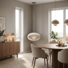 Cocoon Fires Aeris hvit takhengt biopeis med stålstang – elegant og moderne design