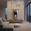 Slimline kamin i rostfritt stål som passar utmärkt i mindre utrymmen. Modern men också tidlös design.
