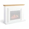 Marbelya Kaminumrandung &ndash; Wei&szlig; & Eiche (nur Rahmen)