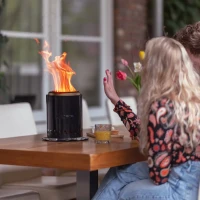 Volcano tafelhaard medium &ndash; matzwarte afwerking en vrijwel rookvrije verbranding