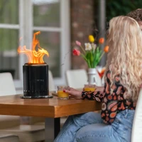 Volcano tafelhaard medium &ndash; matzwarte afwerking en vrijwel rookvrije verbranding