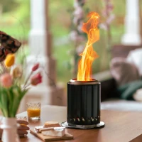 Volcano tafelhaard medium &ndash; matzwarte afwerking en vrijwel rookvrije verbranding