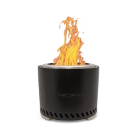 Volcano Large pellet vuurkorf in mat zwart &ndash; RVS buitenmodel