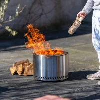 Volcano Extra Large pellet vuurkorf van roestvrij staal &ndash; 15 kg blikvanger voor de tuin