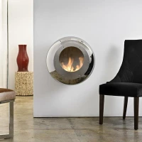 Muur hangende Vellum Cocoon Fires in gepolijst staal