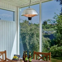 Plafond hangende zilveren terrasverwarmer