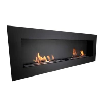 Murus 1600 mm breed zwarte bio-ethanol haard voor montering aan de muur.