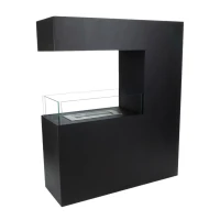 Zwarte Roomdivider Bio-ethanol Haard