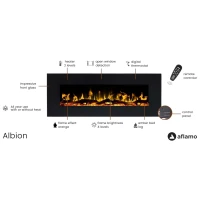 Aflamo Albion 110 cm Zwarte Elektrische Haard