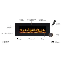 Aflamo Albion 128 cm Zwarte Elektrische Haard