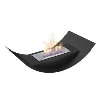 Bio-ethanol open haard in gebogen design voor de tafel of vloer