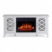 Odessa Elektrische Haard - Wit TV-Meubel med Haard