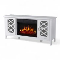 Odessa Elektrische Haard - Wit TV-Meubel med Haard