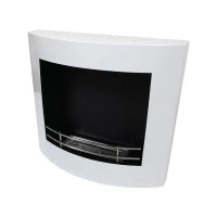 Muur-hangende bio-ethanol haard in wit