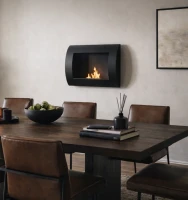 Ocean - Goedkope zwarte biohaard. Brandercapaciteit 0,7 liter. Brandtijd: 1-2 uur. Maat: H: 45 x B: 60 x D: 13,4 cm.