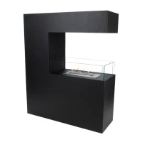 Zwarte Roomdivider Bio-ethanol Haard