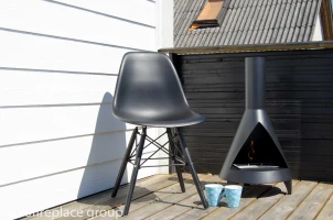 Bioethanol houtkachel open haard met a diameter van 44 cm en een hoogte van 80 cm.