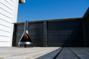 Bioethanol houtkachel open haard met a diameter van 44 cm en een hoogte van 80 cm.