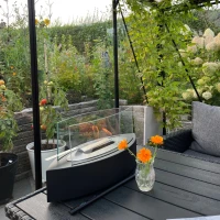 Slimme en moderne ovale tafel bio-ethanol haard