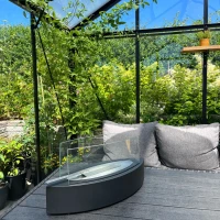 Slimme en moderne ovale tafel bio-ethanol haard