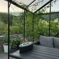 Slimme en moderne ovale tafel bio-ethanol haard