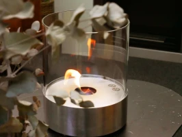 Southwark Bio-ethanolhaard - Cilindervormige Tafel Bio-ethanolhaard in Staal