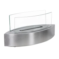 Ovale bio-ethanolhaard met glas