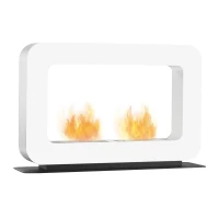 Witte vrijstaande biohaard met twee open zijdes