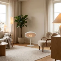 Cocoon Fires Pedestal vrijstaande bio-ethanol haard in wit