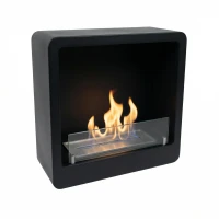 Unieke zwarte bioethanol haard kwadraat