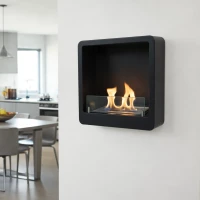 Unieke zwarte bioethanol haard kwadraat