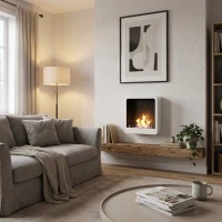 Wit vierkante biohaard voor aan de muur