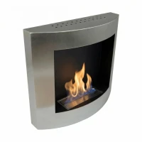 Elegante biohaard in roestvrij staal. Brandtijd 2,5 uur. Maat: 60 x 55 x 17 cm.